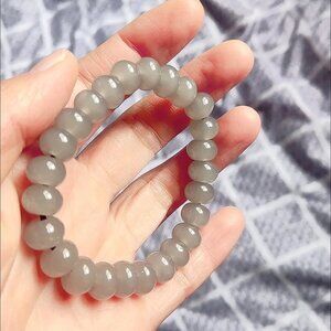 Hetian jade smoky purple beads barrel beads bracelet Buddha beads transit beads